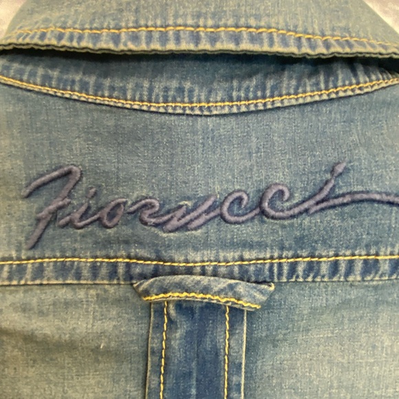 NWT Fiorucci Denim Pearl Button Down Shirt size 42 US Small Western - Picture 10 of 12